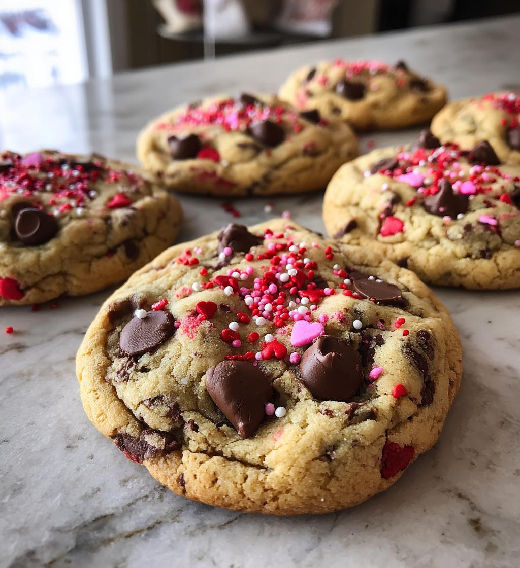 valentine chocolate chip cookies