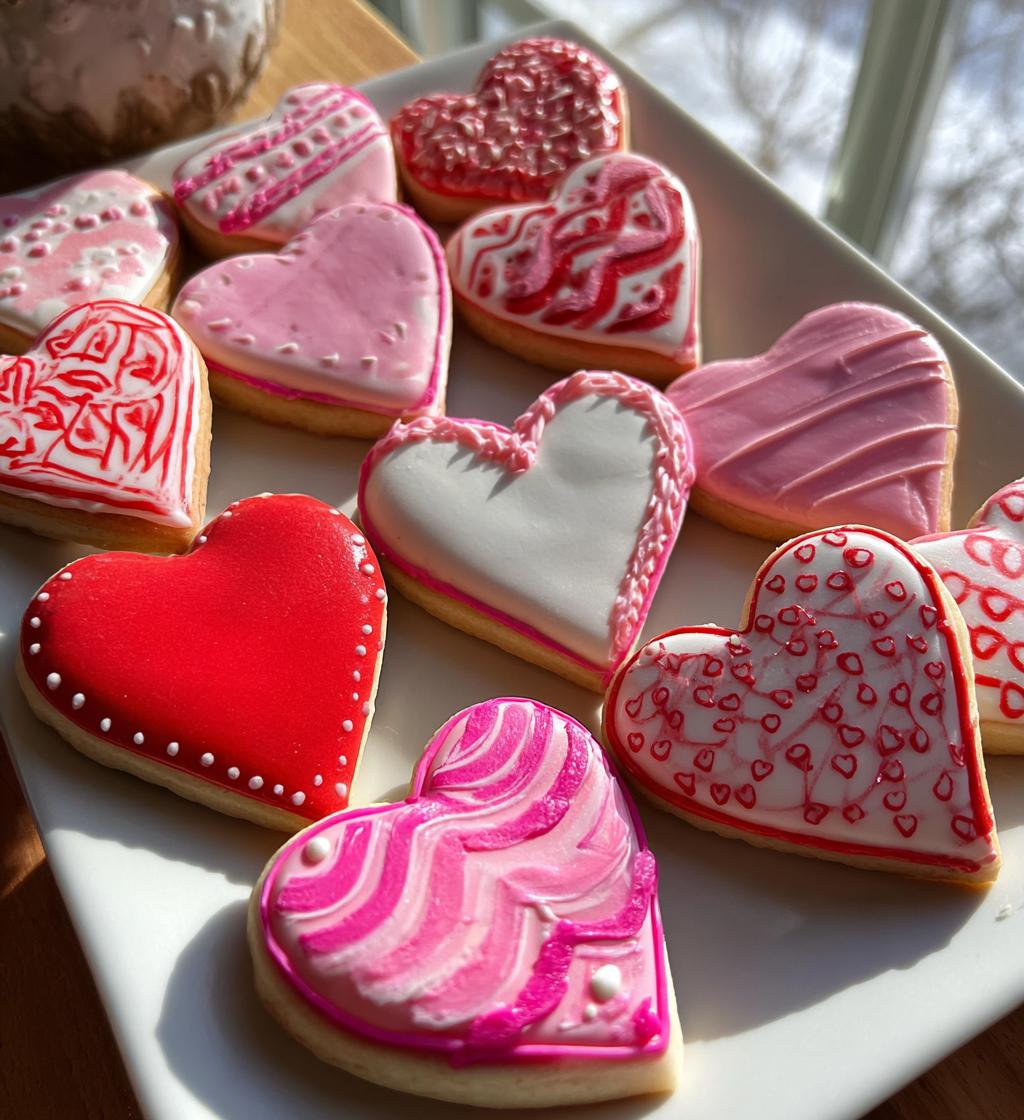 valentine cookies decorated royal icing