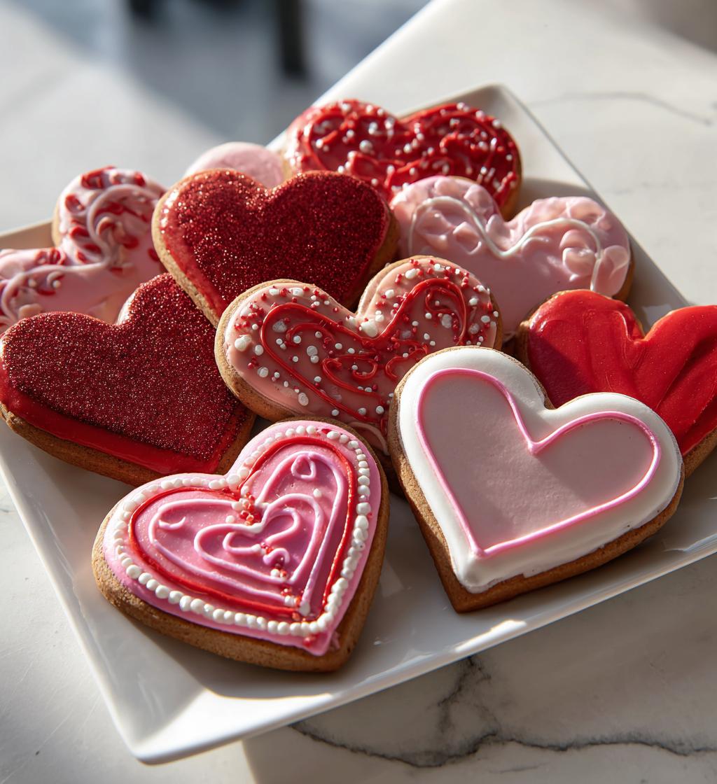 valentine cookies with royal icing