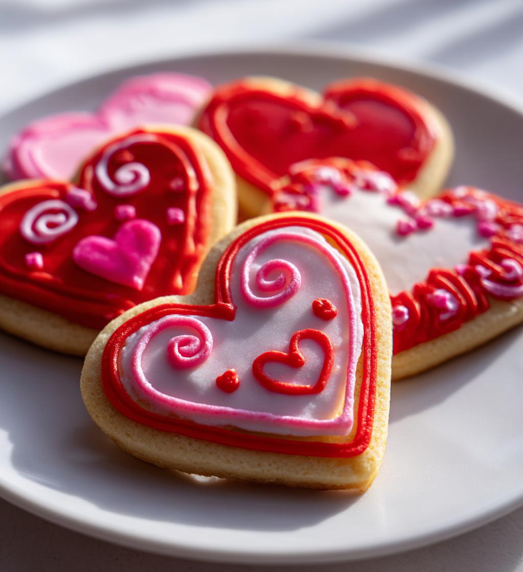 valentine decorated cookies
