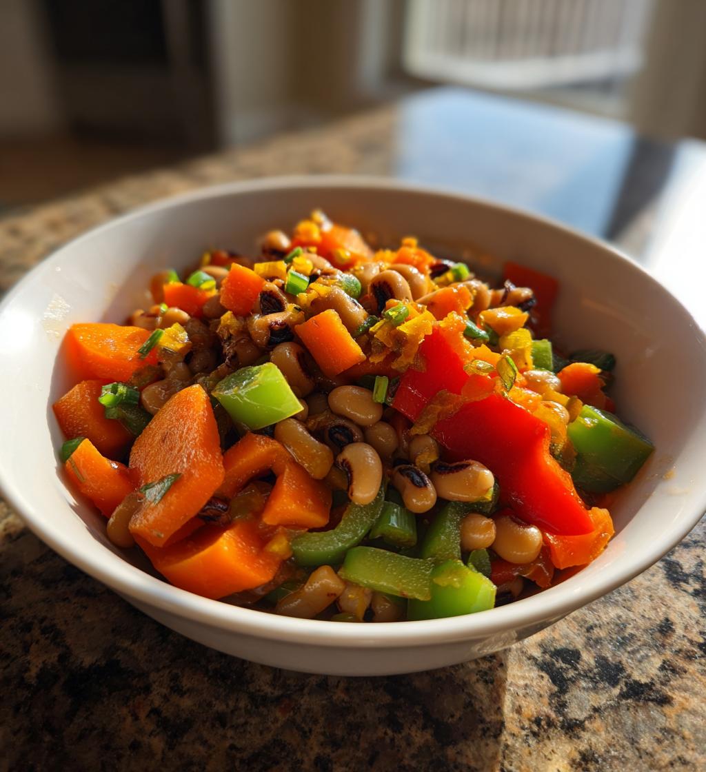 vegetable and black-eyed peas dish