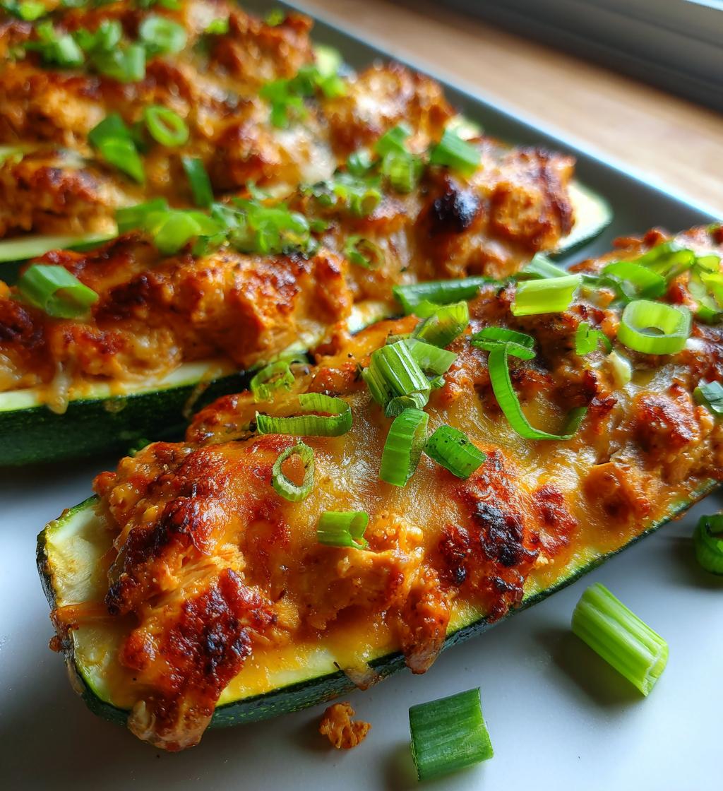 zucchini buffalo chicken boats