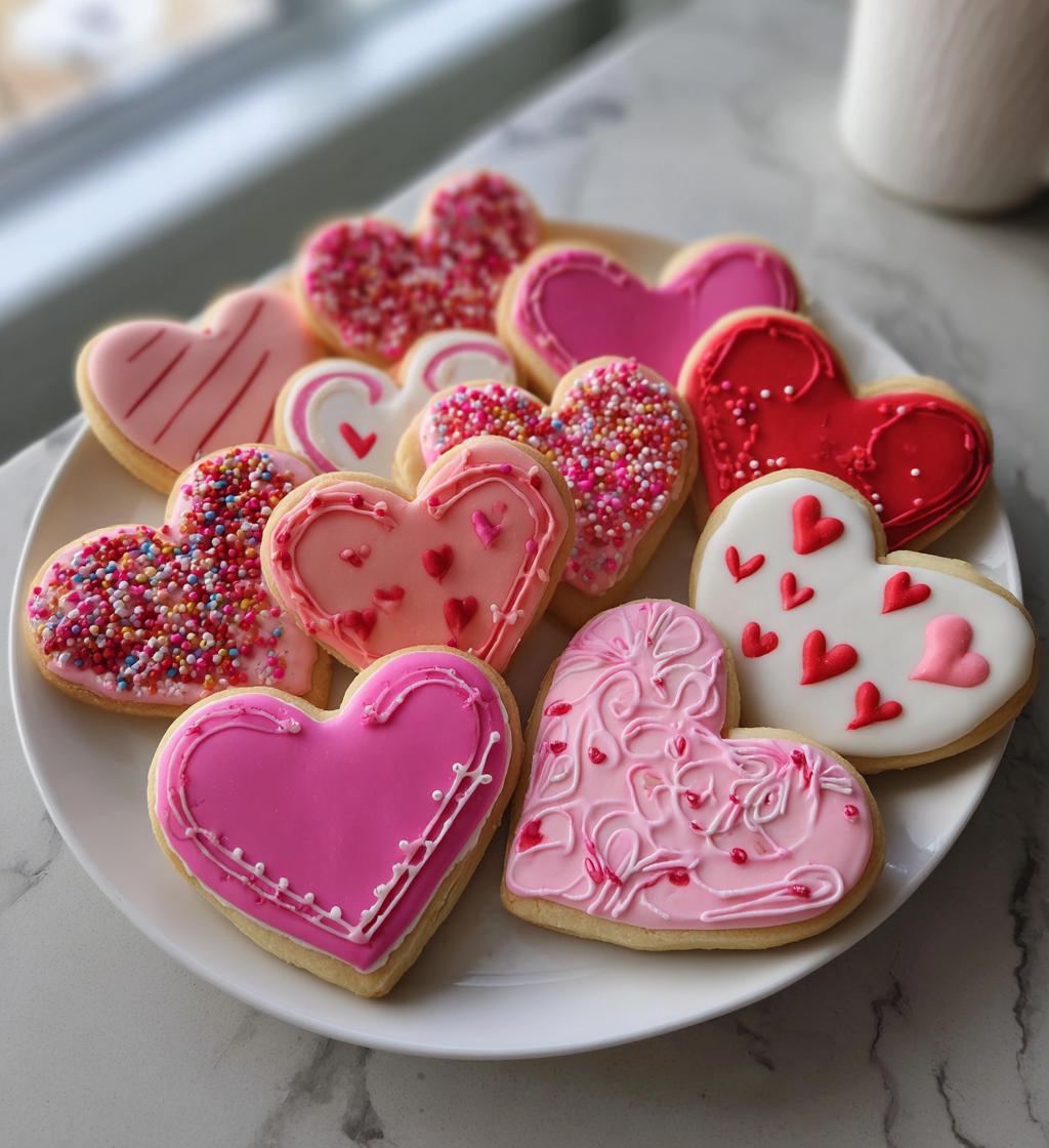 decorated valentines cookies
