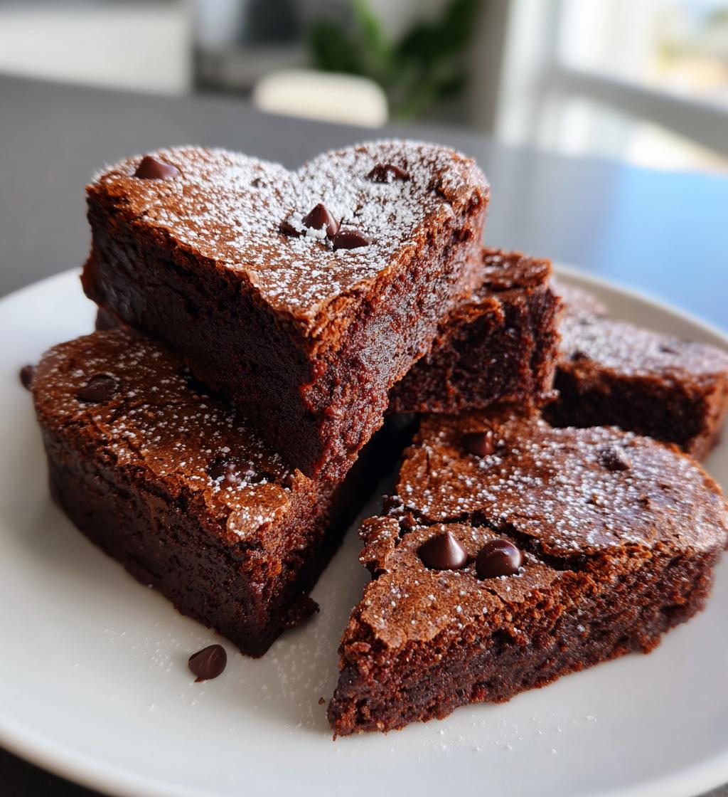 heart brownies valentines day