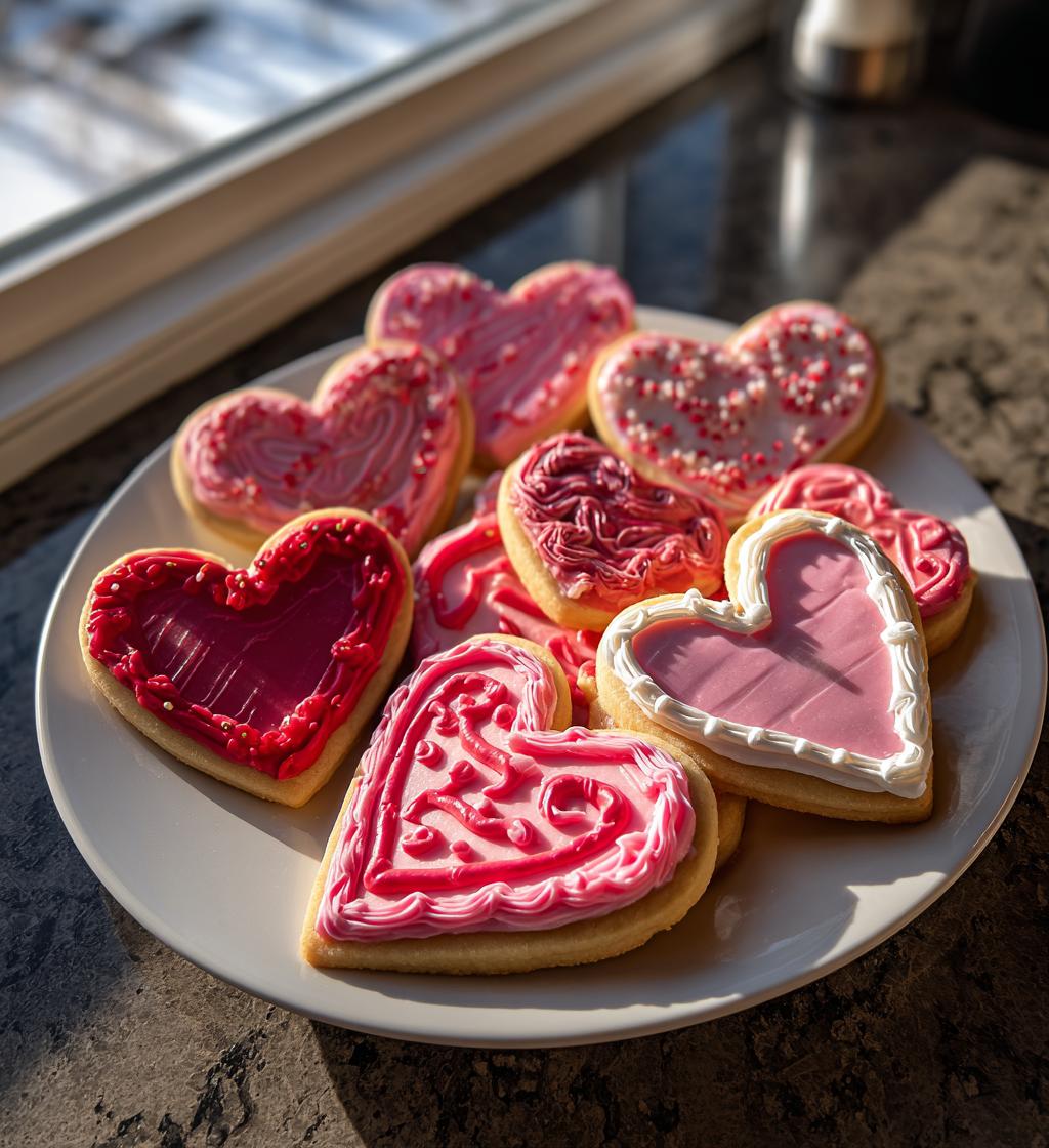 heart valentines cookies
