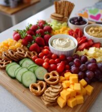 kids charcuterie board valentines