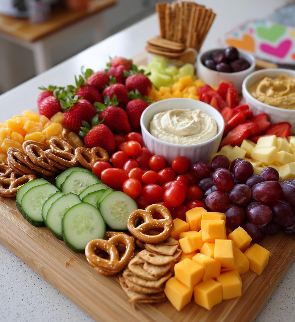 kids charcuterie board valentines