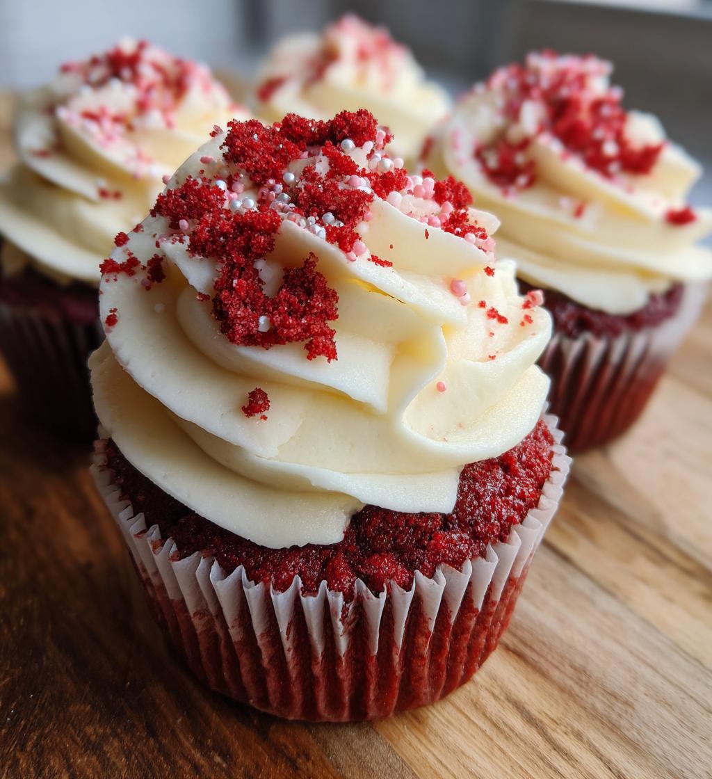 red velvet valentines day cupcakes
