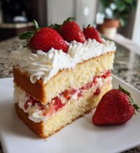 strawberry valentines cake