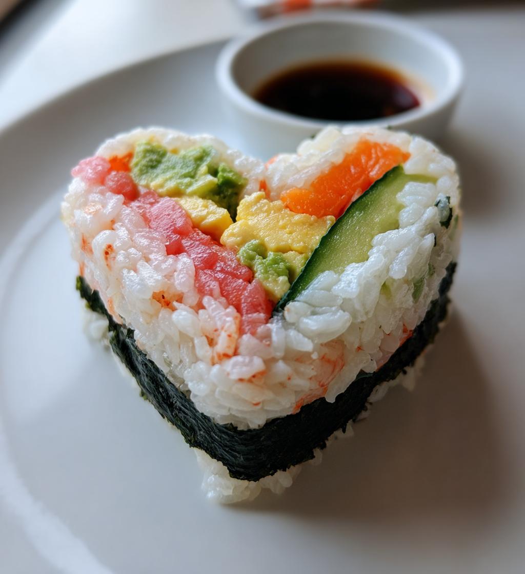 sushi heart valentines day