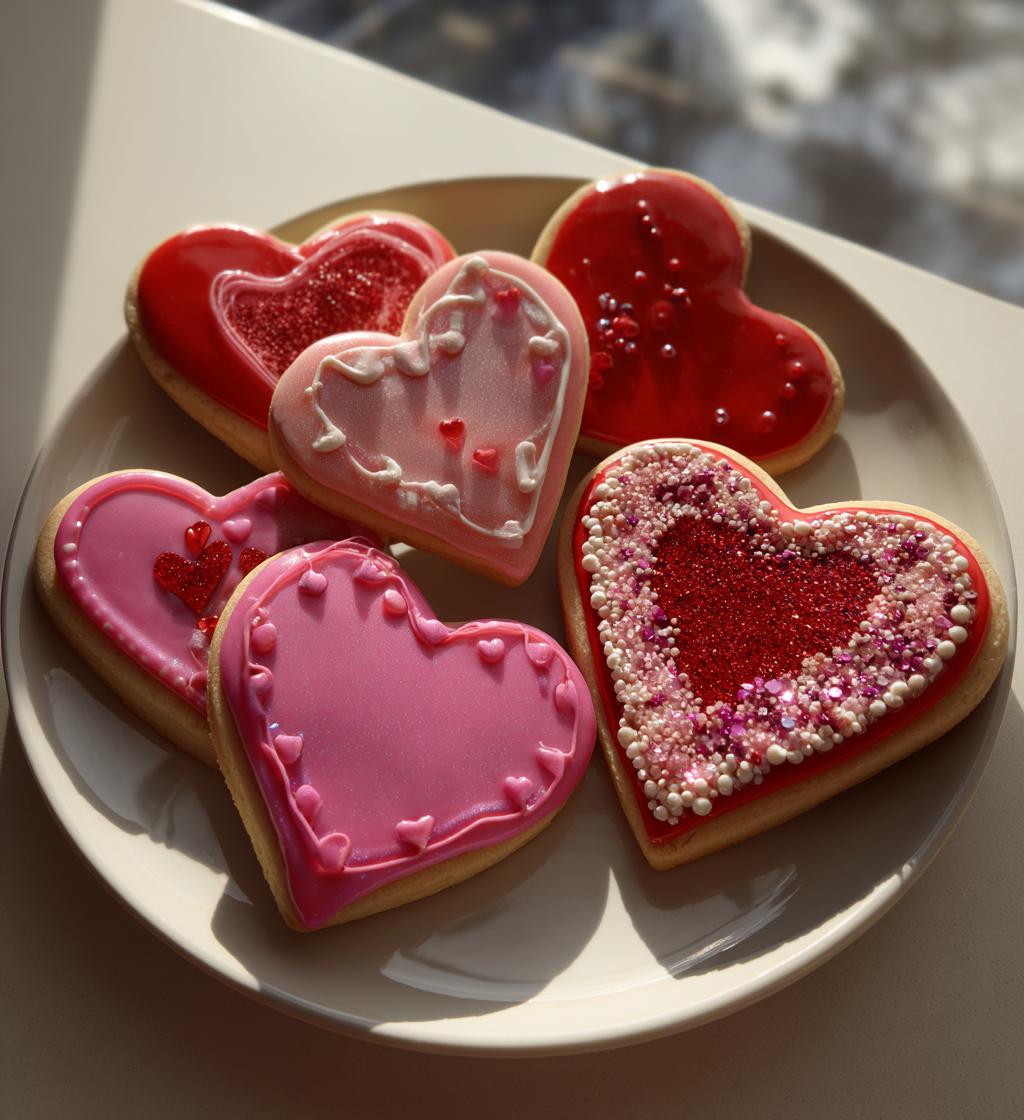 valentine icing cookies