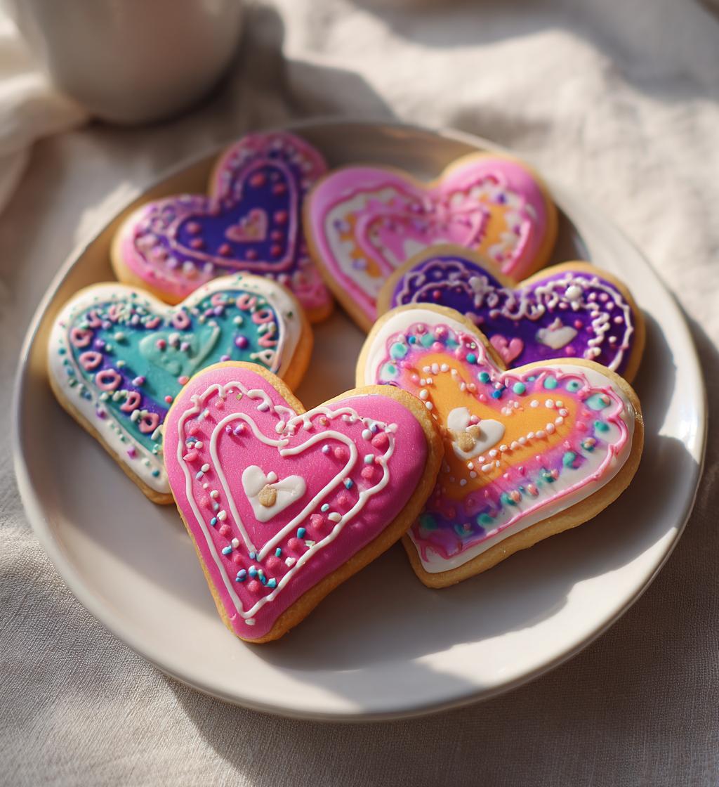 valentine royal icing cookies