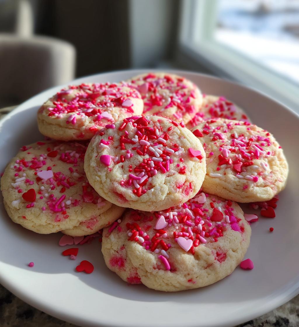 valentine sprinkle cookies
