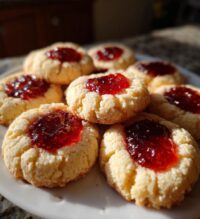 valentine thumbprint cookies