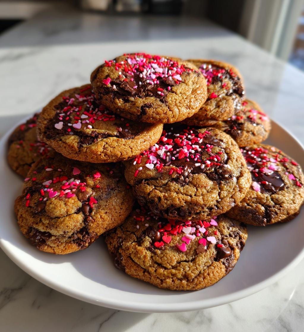 valentines day chocolate chip cookies
