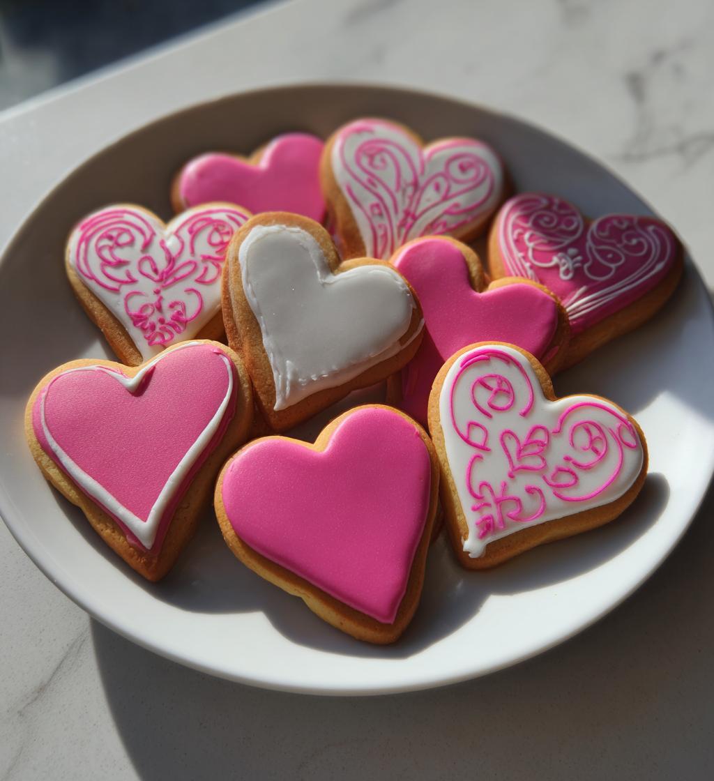 valentines day royal icing cookies